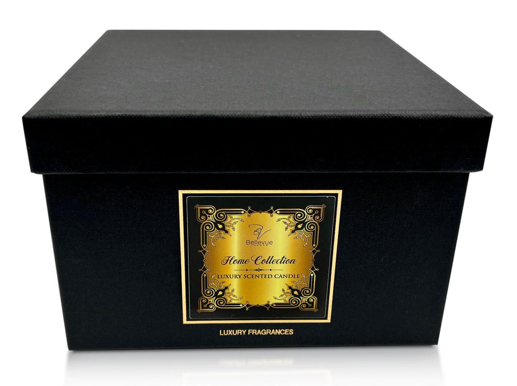 3 Wick Scented Candle black box with lid